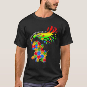 Elephant Autism Different Not Less Be Kind Puzzle T-Shirt