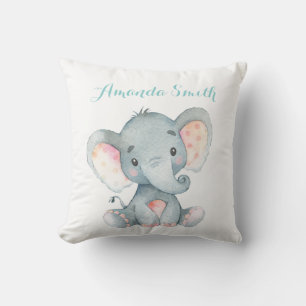 Elephant Baby Aqua Aquamarin Türkis Kissen