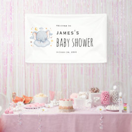 Elephant Baby Boy Dusche Begrüßungsbanner Banner