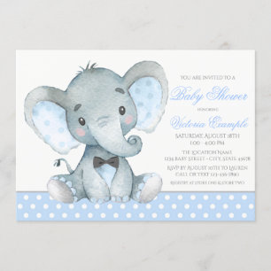 Elephant Baby Boy Shower Einladungen