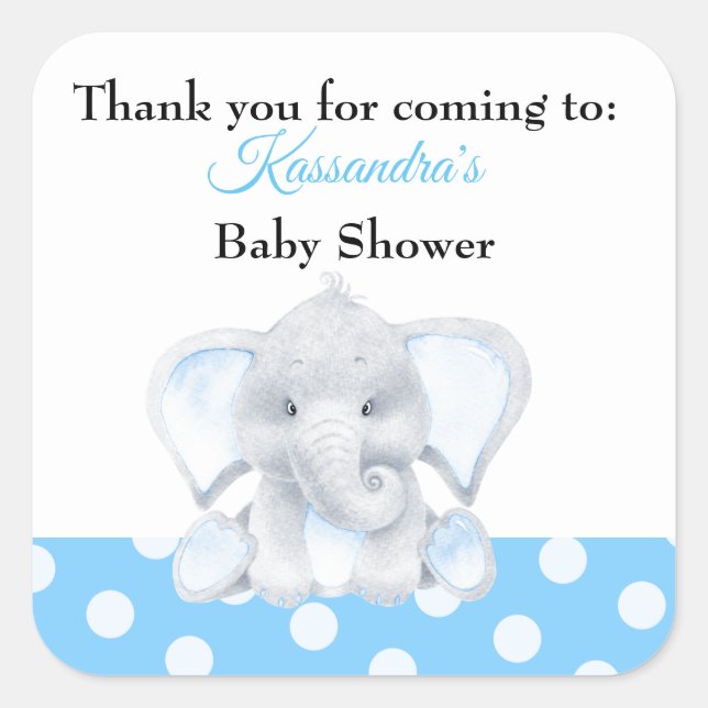 Elephant Baby Boy Vielen Dank Baby Shower Sticker (Vorderseite)