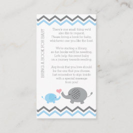 Elephant Baby Dusche bringen ein Buch Beilage Blue Begleitkarte