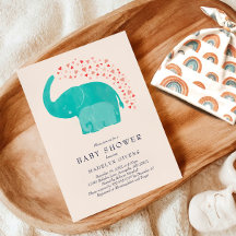 Elephant Baby Dusche mit Mutter und Kalb