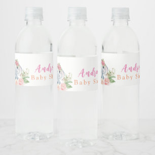 Elephant Baby Dusche Wasserflasche Etikett