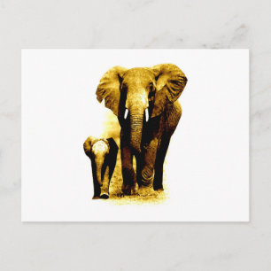 Elephant & Baby Elephant Postkarte