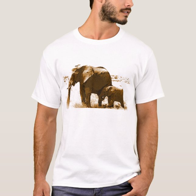 Elephant & Baby Elephant T-Shirt (Vorderseite)