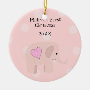 Elephant Baby First Christmas Keramikornament
