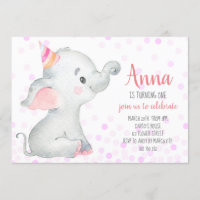 Elephant Baby Girl Blush Pink Confetti Dschungel N