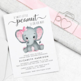 Elephant Baby Girl Virtual Shower Budget Einladung