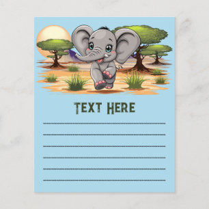 Elephant Baby Jumping Happy in African Savannah Flyer