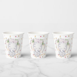 Elephant Baby Schouwer Paper Cups Pappbecher