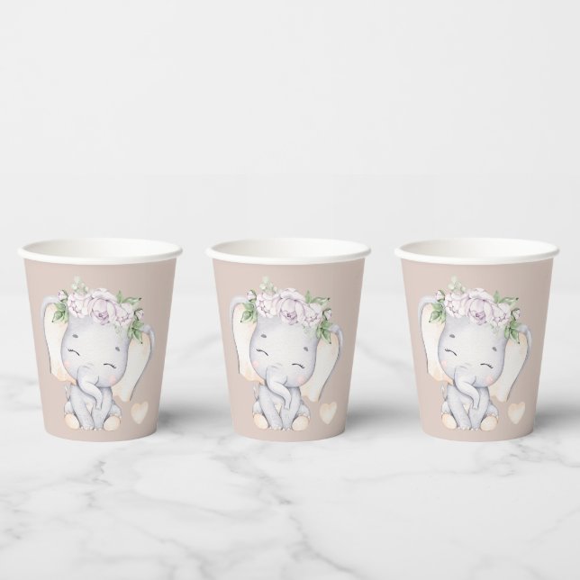 Elephant Baby Schouwer Paper Cups Pappbecher (Multi)