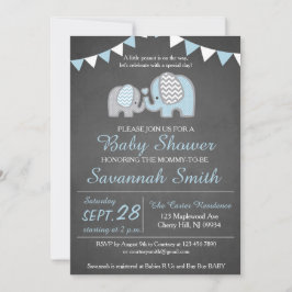 Elephant Baby Shooter Invitation Boy - Chalkboard Einladung