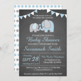 Elephant Baby Shooter Invitation Boy - Chalkboard Einladung
