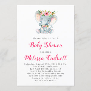 Elephant Baby Shower Baby Dusche Einladungen