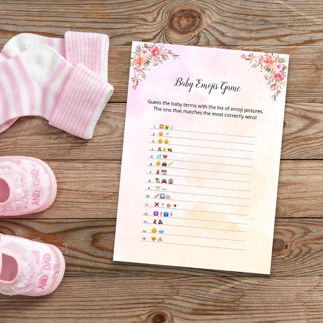 Elephant Baby Shower Baby Emoji Game Card Einladung (Von Creator hochgeladen)