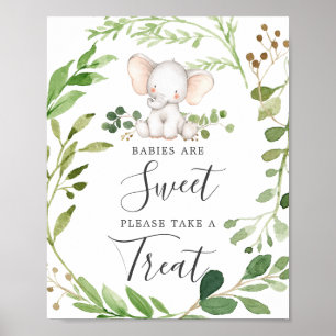 Elephant Baby Shower Babys sind süßes Zeichen Poster