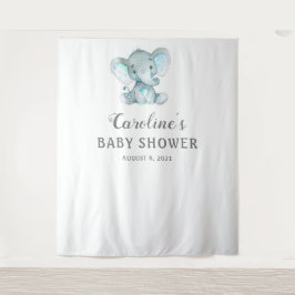 Elephant Baby Shower Background, Foto Booth Prop Wandteppich