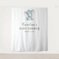 Elephant Baby Shower Background, Foto Booth Prop