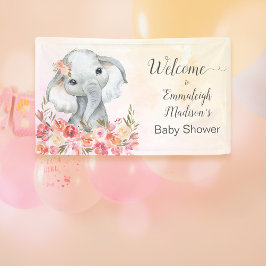 Elephant Baby Shower Boho Chic Willkommen Banner