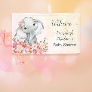 Elephant Baby Shower Boho Chic Willkommen Banner