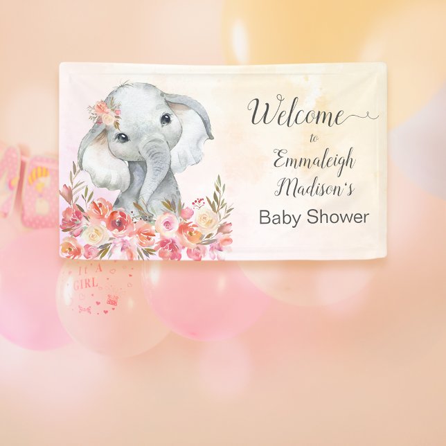 Elephant Baby Shower Boho Chic Willkommen Banner (Von Creator hochgeladen)
