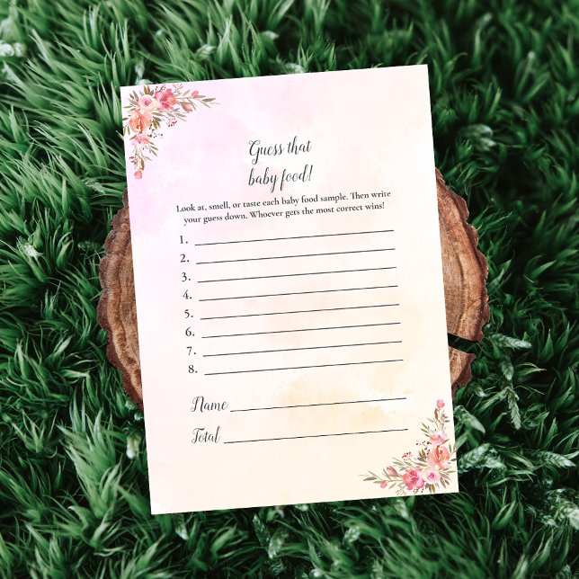 Elephant Baby Shower Boho raten, dass Baby Food Einladung (Von Creator hochgeladen)