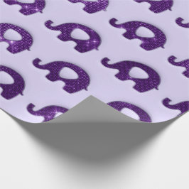 Elephant Baby Shower Boy Lavender Lila Spark Geschenkpapier