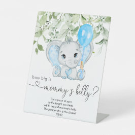 Elephant Baby Shower Boy wie groß ist Mama's Bauch Sockelschild