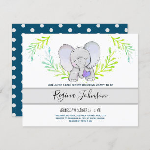 Elephant Baby Shower Budget Einladung