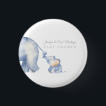 Elephant Baby Shower Button<br><div class="desc">Elephant Themed Baby Shower. Das Design Feature a baby and mama elephant wir haben clean white background. It's hat Design that is perfect for a boy or girl baby shower use it for a paar shower or if you are celebrating the-to-be. Additional matching products are available at Metro-Events on Zazzle....</div>