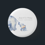 Elephant Baby Shower Button<br><div class="desc">Elephant Themed Baby Shower. Das Design Feature a baby and mama elephant wir haben clean white background. It's hat Design that is perfect for a boy or girl baby shower use it for a paar shower or if you are celebrating the-to-be. Additional matching products are available at Metro-Events on Zazzle....</div>