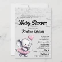 Elephant Baby Shower Einladung