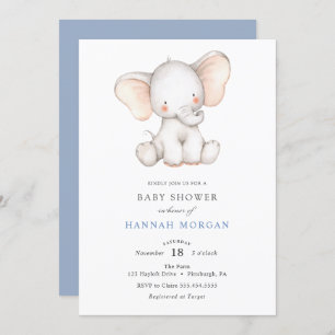Elephant Baby Shower Einladung