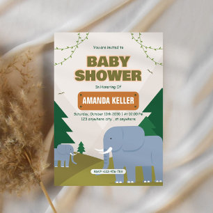 Elephant Baby Shower Einladung