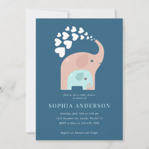 Elephant Baby Shower Einladung