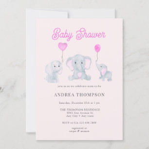 Elephant Baby Shower Einladung