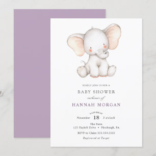 Elephant Baby Shower Einladung
