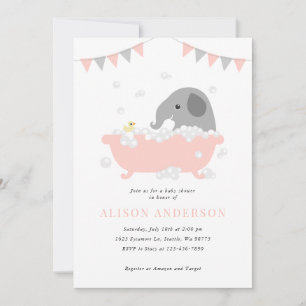 Elephant Baby Shower Einladung
