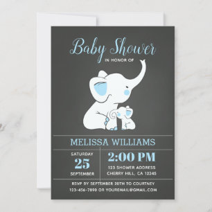 Elephant Baby Shower Einladung für Junge