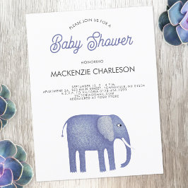 Elephant Baby Shower Einladung Postkarte