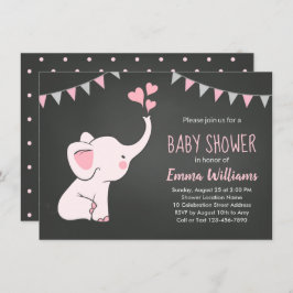 Elephant Baby Shower Einladungen für ein Mädchen