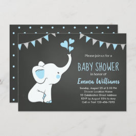 Elephant Baby Shower Einladungen für einen Jungen