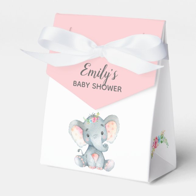 Elephant Baby Shower Fevor Box (Girl) Geschenkschachtel (Vorderseite)
