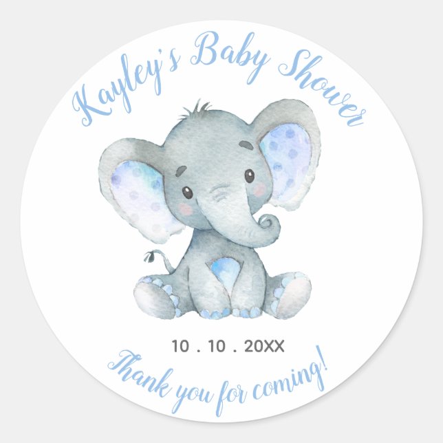 Elephant Baby Shower Fevor Sticker (Vorderseite)