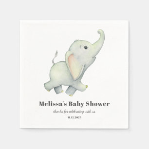 Elephant Baby Shower Gender Neutral Personalisiert Serviette
