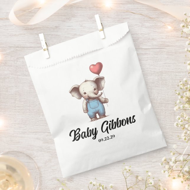 Elephant Baby Shower Geschenktütchen (Ausgeschnitten)
