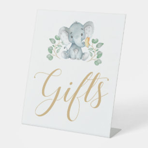 Elephant Baby Shower Geschenkzeichen Sockelschild