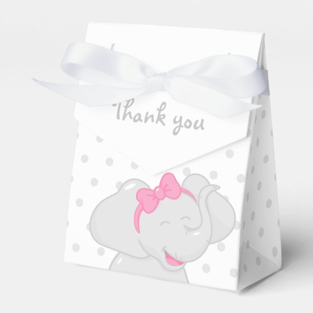 Elephant Baby Shower Girl 💗 🐘 Geschenkschachtel (Vorderseite)