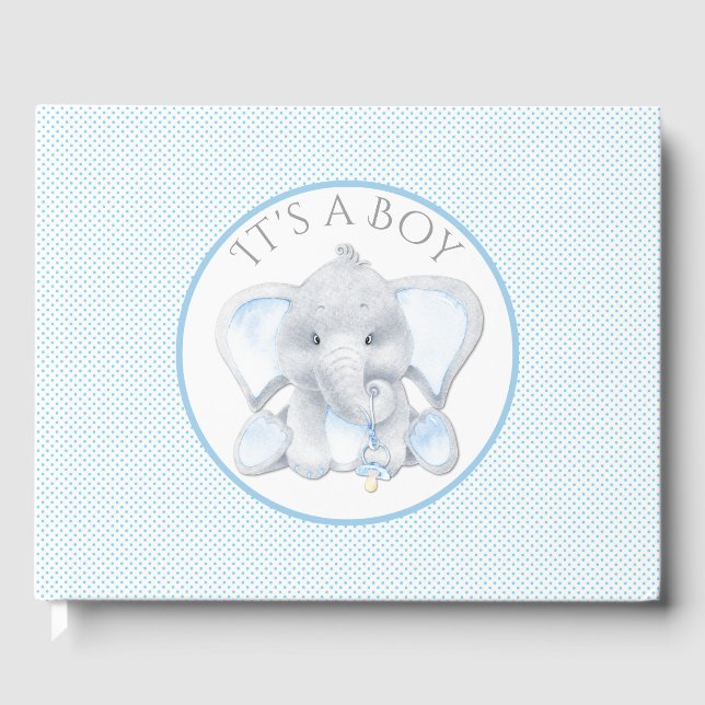 Elephant Baby Shower Guest Book Gästebuch (Vorderseite)
